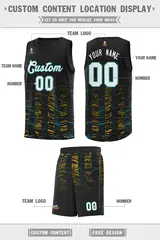 Black White Scratches Pattern Sports Basketball Jersey 2