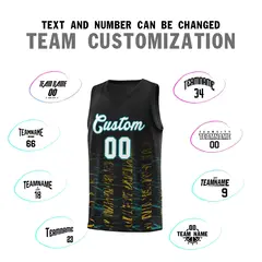 Black White Scratches Pattern Sports Basketball Jersey 3