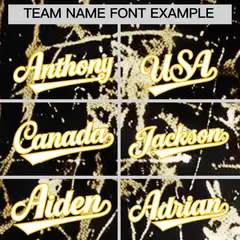 Black White Shiny Gold Cracked Foil Hip Hop Baseball Jersey 4