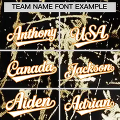 Black White Shiny Gold Cracked Foil Mesh Baseball Jersey 4