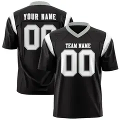 Black White Shoulder Cut Two-Tone Flag Football Jersey