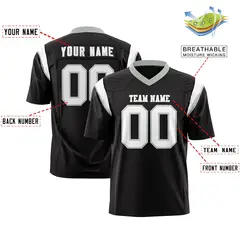Black White Shoulder Cut Two-Tone Flag Football Jersey 2