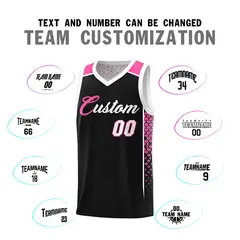 Black White Side Gradient Double Side Basketball Jersey 5