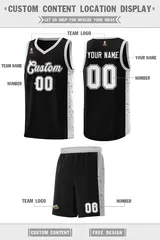 Black White Side Splash Sports Basketball Jersey 2