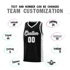 Black White Side Splash Sports Basketball Jersey 4