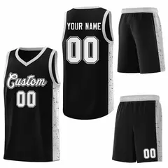 Black White Side Splash Sports Basketball Jersey 6