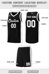 Black White Side Splash Sports Basketball Jersey 2