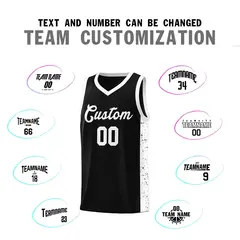 Black White Side Splash Sports Basketball Jersey 4