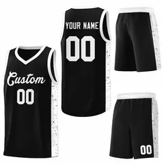 Black White Side Splash Sports Basketball Jersey 6
