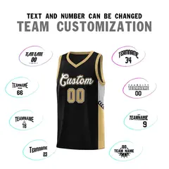 Black White Side Stripe Fashion Basketball Uniform Jersey 4