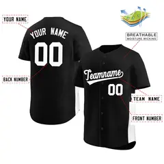 Black White Side Two-Tone Authentic Baseball Jersey 2
