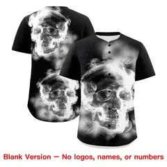Black White Skeleton Graffiti Baseball Jersey 8