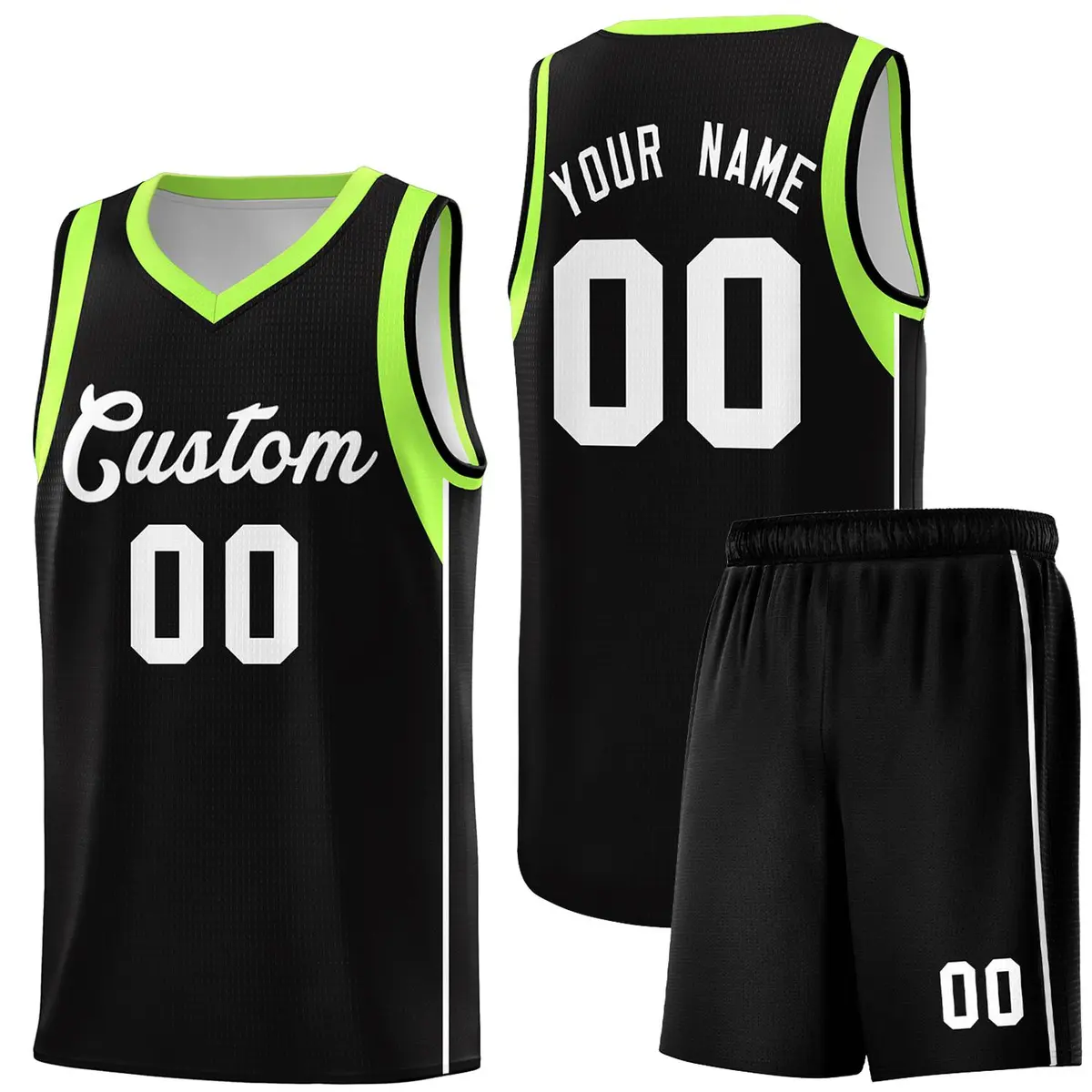 Black White Sleeve Color Block Classic Basketball Jersey