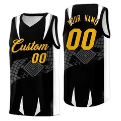 Black White Snake Scale Venomous Fang Graffiti Basketball Jersey 1