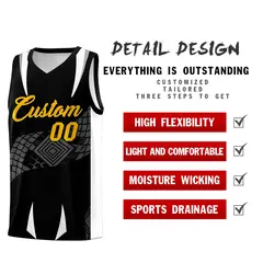 Black White Snake Scale Venomous Fang Graffiti Basketball Jersey 2