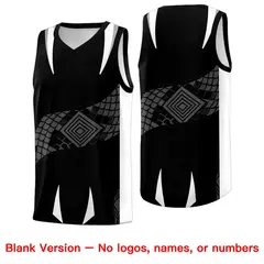 Black White Snake Scale Venomous Fang Graffiti Basketball Jersey 6