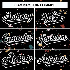 Black White Splash Graffiti Striped Baseball Jersey 3