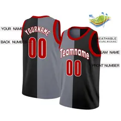 Black White Split Fashion Basketball Jersey 2