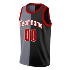 Black White Split Fashion Basketball Jersey 3