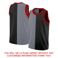 Black White Split Fashion Basketball Jersey 4