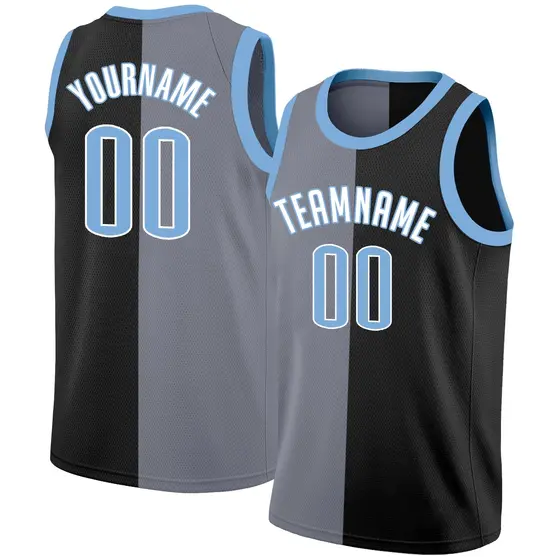 Black White Split Fashion Basketball Jersey