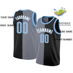 Black White Split Fashion Basketball Jersey 2