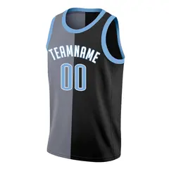 Black White Split Fashion Basketball Jersey 3