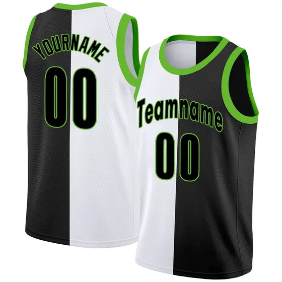 Black White Split Fashion Basketball Jersey