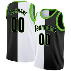 Black White Split Fashion Basketball Jersey 1