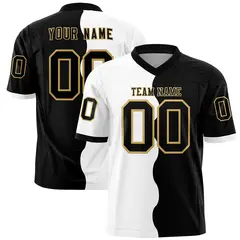 Black White Split Fashion Mesh Football Jersey