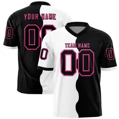 Black White Split Fashion Mesh Football Jersey