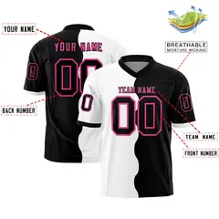 Black White Split Fashion Mesh Football Jersey 2