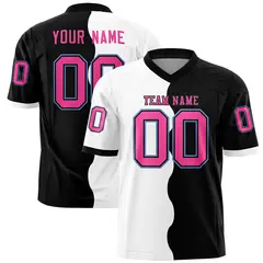 Black White Split Fashion Mesh Football Jersey 1