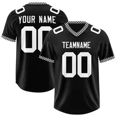 Black White Square Neckline Football Jersey 1