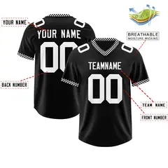 Black White Square Neckline Football Jersey 2