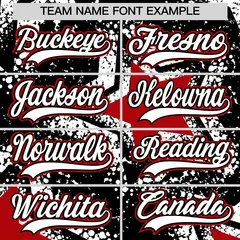 Black White Star Graffiti Baseball Jersey 6