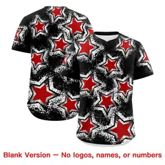 Black White Star Graffiti Baseball Jersey 8