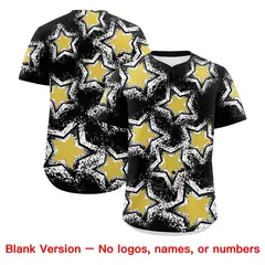 Black White Star Graffiti Baseball Jersey 9