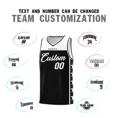 Black White Star Pattern Team Basketball Jersey 4