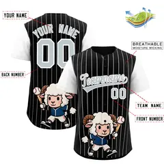 Black White Stripe Animals Graffiti Raglan Baseball Jersey 2