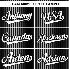 Black White Stripe Authentic Pullover Baseball Jersey 3