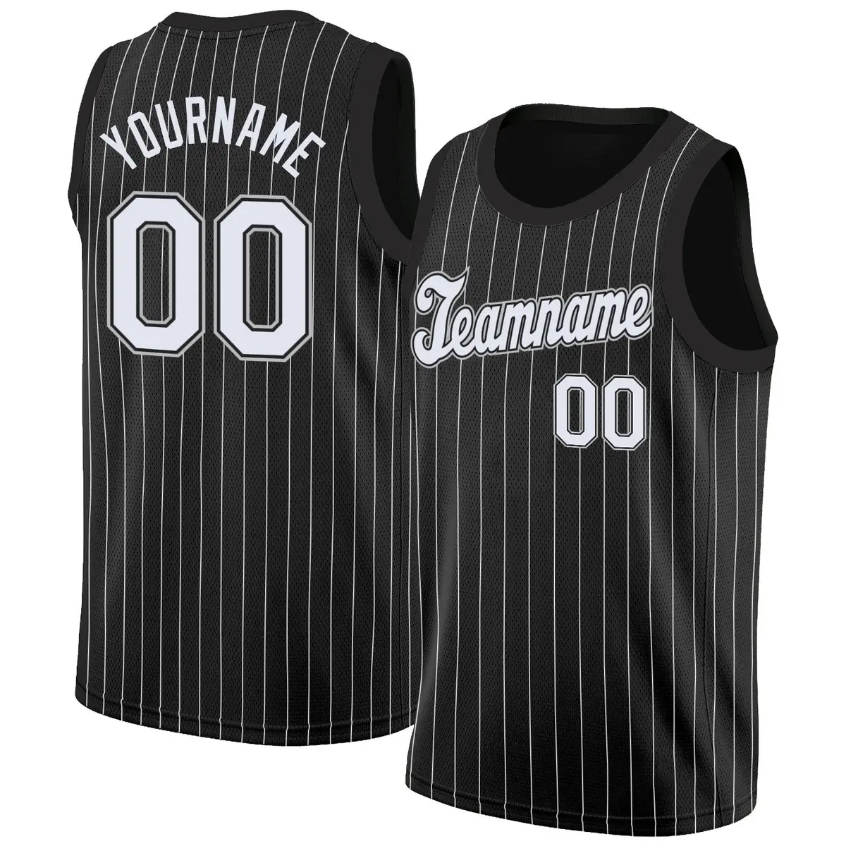 Black White Stripe Fashion Breathable Basketball Jersey