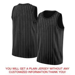 Black White Stripe Fashion Breathable Basketball Jersey 4