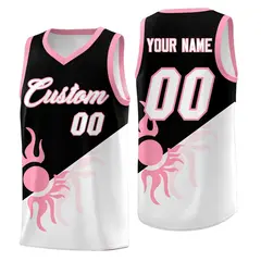 Black White Sunburst Two Tone Athletic Basketball Jersey 1