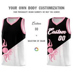 Black White Sunburst Two Tone Athletic Basketball Jersey 4