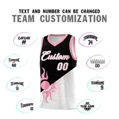 Black White Sunburst Two Tone Athletic Basketball Jersey 5