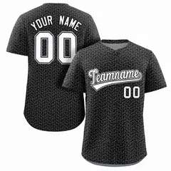 Black White Texture Graffiti Baseball Jersey