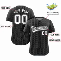 Black White Texture Graffiti Baseball Jersey 2