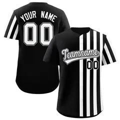 Black White Thick Stripe Authentic Baseball Jersey