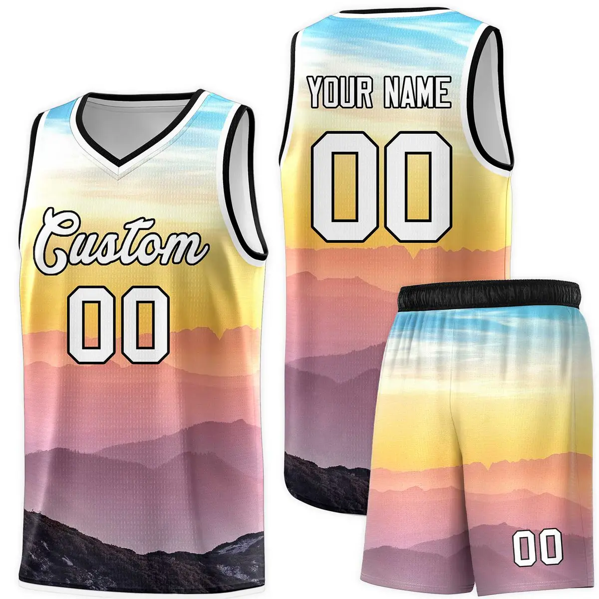 Black White Tie Dye Pattern Sports Basketball Jersey
